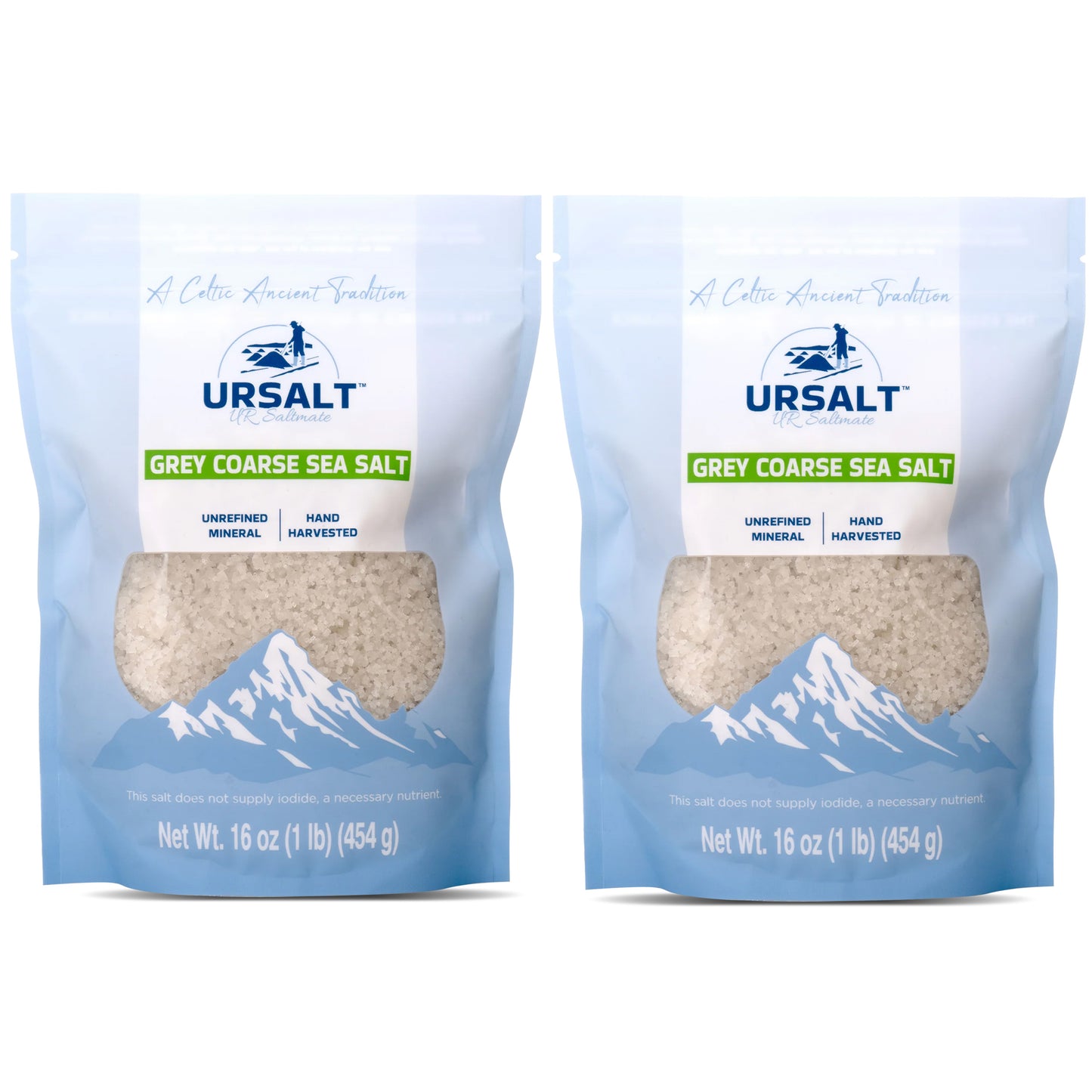 [2 - Pack] Grey Coarse French Sea Salt - Unrefined, Unprocessed & 100% Natural (2lb)