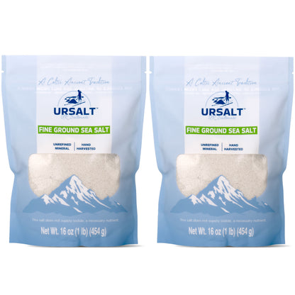 [2 - Pack] Fine Ground French Sea Salt - Unrefined, Unprocessed & 100% Natural (2lb)