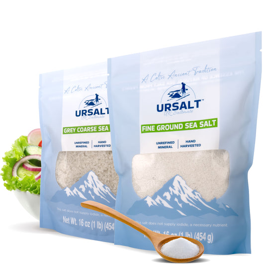 Grey Coarse and Fine Ground [Bundle] | Get (2 X 1lb Bags) of our 100% Natural Sea Salt