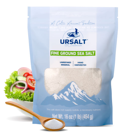 Fine Ground French Sea Salt - Unrefined, Unprocessed & 100% Natural (1lb / 454g)