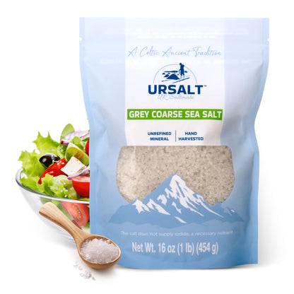 Grey Coarse French Sea Salt - Unrefined, Unprocessed & 100% Natural (1lb / 454g)