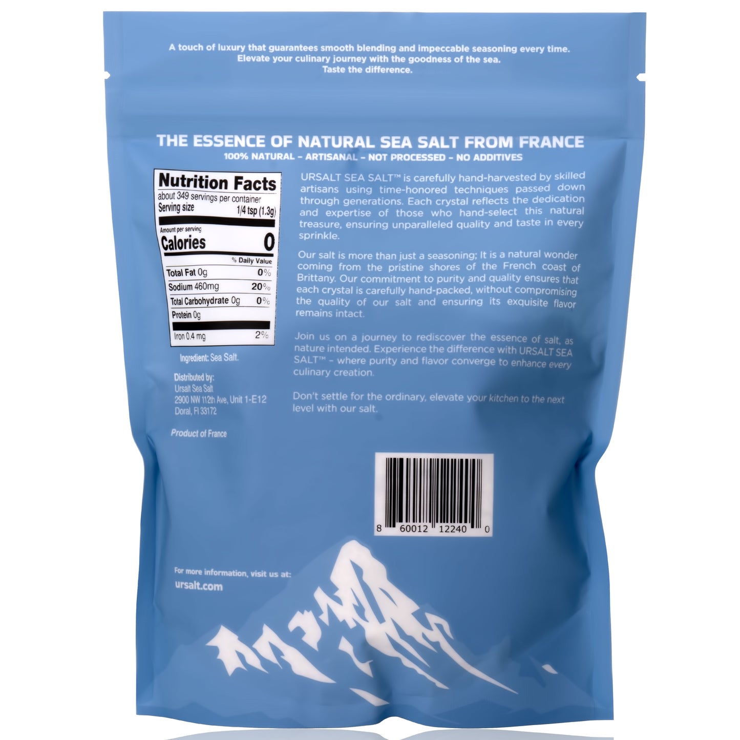 Fine Ground French Sea Salt - Unrefined, Unprocessed & 100% Natural (1lb / 454g)