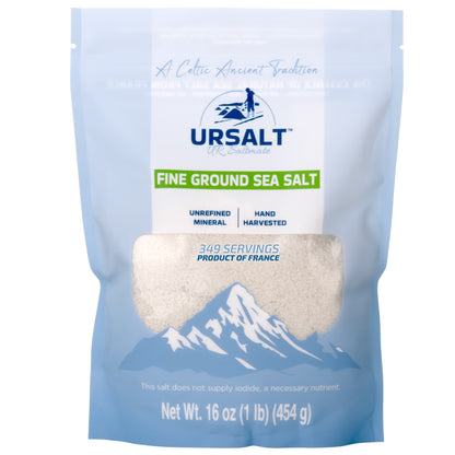 Fine Ground French Sea Salt - Unrefined, Unprocessed & 100% Natural (1lb / 454g)