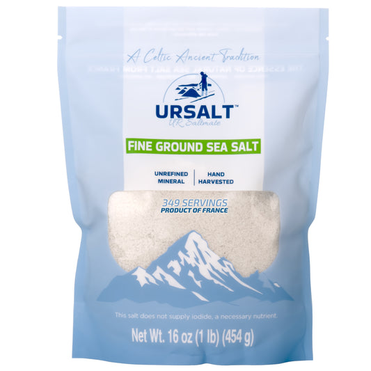 Fine Ground French Sea Salt - Unrefined, Unprocessed & 100% Natural (1lb / 454g)