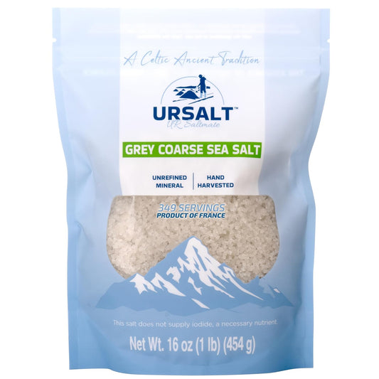 Grey Coarse French Sea Salt - Unrefined, Unprocessed & 100% Natural (1lb / 454g)